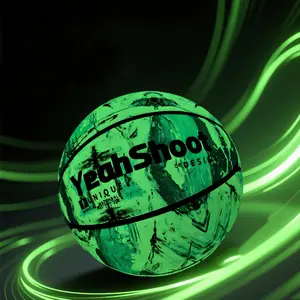 Perfect Gift for Grandson, Unique Glow-In-The-Dark Basketball, Standard Size 7, Luminous Design, Includes Air Pump & Gift Box, Neon Basketball