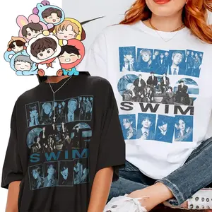 Vintage Graphic T-Shirt, Retro 90s Tee, Music Inspired Shirt, Streetwear Fan Outfit, Unisex Casual Wear #vintagestyle #90sfashion #concerttee #kpopinspired #fanoutfit #streetwearstyle #retroshirt #swim