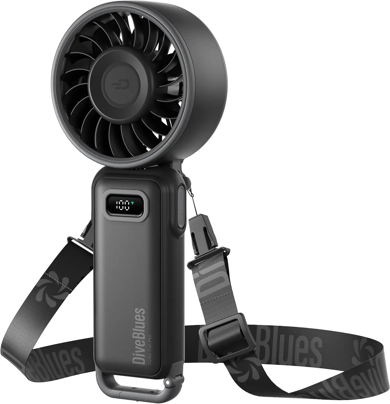 Ocoopa&DiveBlues Handheld Portable Turbo Jet Fan - 3600mAh USB Charging Rechargeable Hands-Free Multifunctional Fan, 100 Speeds, 15-Hour Battery, Air Turbo Tech, for Travel, Outdoor Activities, Hands Free Fan
