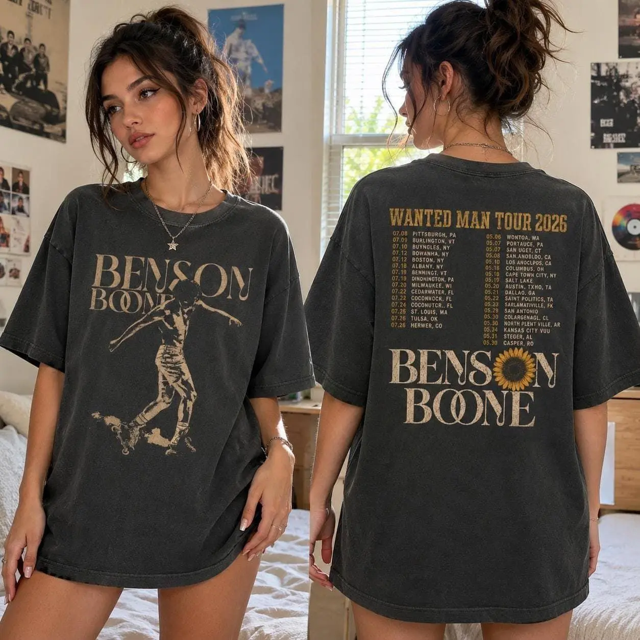 Retro Benson Wanted Man Tour 2026 Shirt, Boone Benson Concert Tee, Music World Tour T-Shirt, Music Fan Shirt, Vintage Concert Merch Tee