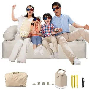 Inflatable Sofa with Built-in Pump,Outdoor Camping Air Sofa Support 660 lbs Inflatable Couch for Camping, Home, Guests, Travel