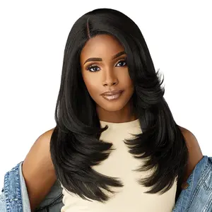 Sensationnel HD Lace Front Wig Curls Kinks N Co Glueless Kinky Edges Y-Part Kinky Blow Out 20"	