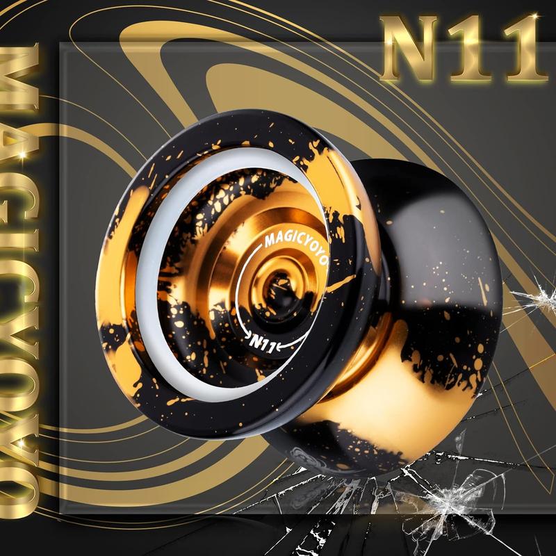 MAGICYOYO Dual Purpose Yoyo- Responsive Yoyo N11 & Unresponsive Yoyo Alloy YoYo with Yoyo Glove + Bag + Unresponsive Bearing Kit + 12 Yoyo Strings