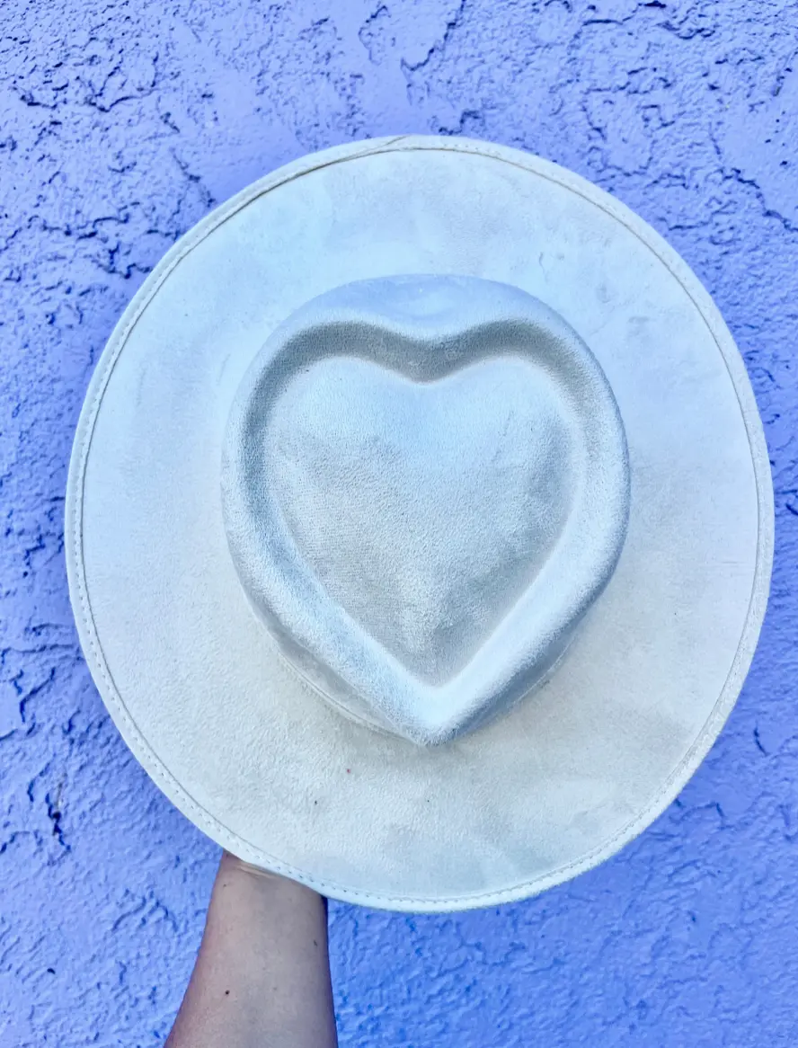 White heart hat, bridal hat