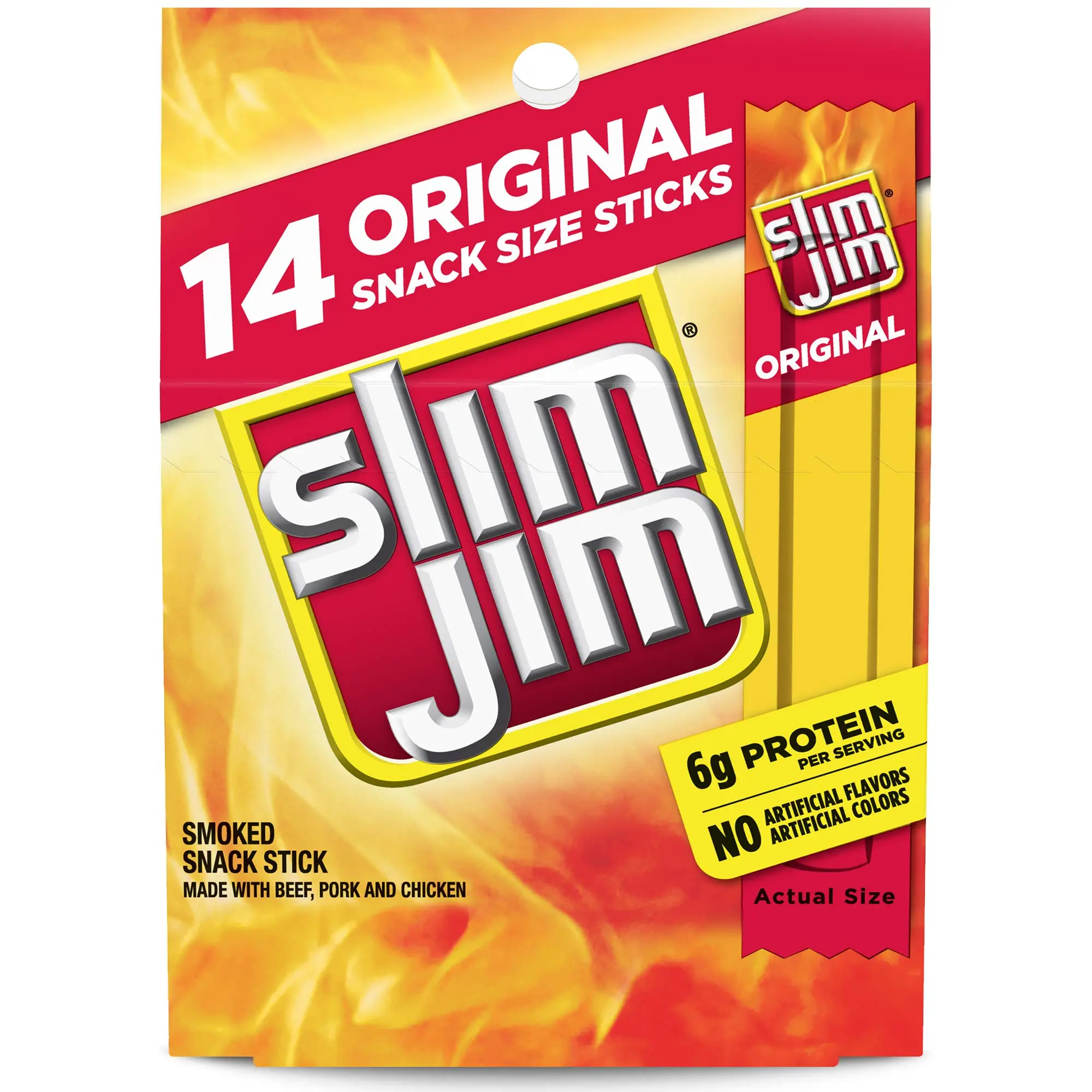 Original Flavor Jerky Sticks, 6g Protein Per Serving, 0.28 oz Snack Size, 14 Count, Great Stocking Stuffer, Dried Beef Snack