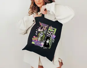 Beetlejuice Halloween Tote Bag, Halloween Tote Bag, Horror Tote Bag
