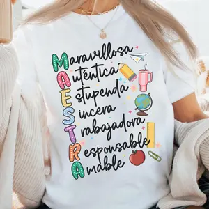 Retro Maestra Teacher shirt,Spanish Teacher Shirts,Bilingual Teacher Gift,Dual Language T-Shirt,Teacher Appreciation Shirts,Maestra Bilingüe Shirt