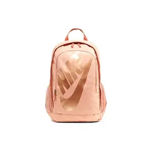 Nike Women's Backpack with Logo Print and Zipper Closure in Rose Gold