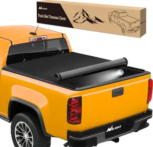 Nilight Double Layer Soft Roll-Up Truck Bed Cover - Compatible with Chevy Colorado/GMC Canyon 2015-2025 (6.2ft), with Aluminum Rails, Pickup Truck Cover, Car Accessories