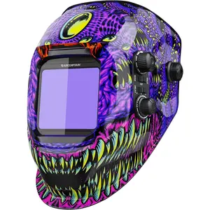 Auto Darkening Welding Helmet, 3.94"X3.66" Large Viewing Screen True Color Welding Hood with 4 Arc Sensor Solar Powered, Wide Shade 4-5/5-9/9-13 Welding Mask (Cthulhu)