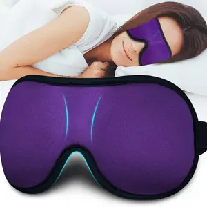 Sleep Mask forWomen Men, Ultrathin Light Blocking Sleeping Mask, No Pressure On Eyes 3D Contoured Blindfold, Soft Comfort Eye Shade Cover for Travel/Sleeping/Yoga/Shift Work.（Purple）