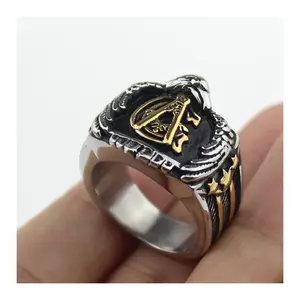 Men's Free Mason Freemasonry Stainless Steel Masonic Ring Anillo Masoninico Anel Maçonaria