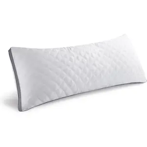 Pillow  White Firm Fluffy Long Pillow - 21 x 54 Soft Plush Full  Pillows - Adjustable Side Pillow for Sleeping