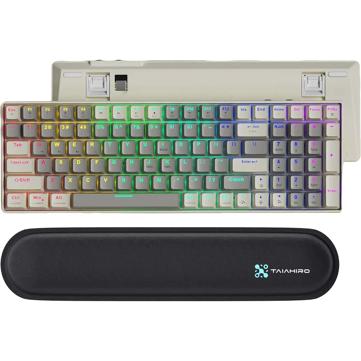 Wireless Mechanical Keyboard, 100-Key 96% Layout Gaming Keyboard with Wrist Rest, -Swappable Silent Linear Switches