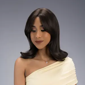 12.5-Inch Solid Soft Neutral Brunette (Super-subtle Warm Highlights) Lightly Wavy End Curls Synthetic Wig | 【Heat Resistant】【Cap Included】 | #3 @3 FSGA