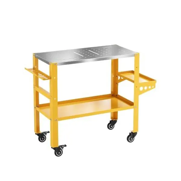 CuisinSmart 36 x 18 Inch Welding Table, 1200 Lb Capacity Welding Workbench， Yellow