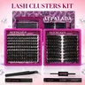 Cluster Lashes Eyelash Extensions Set - 2-Style Professional DIY Kit with Glue, Remover, Makeup Products for At-Home Use, #BackToSchool (DIY Lashes Cluster Included),familyfun