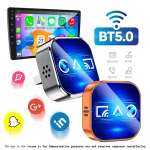 2026 3-in-1 Wireless CarPlay Adapter, Wireless Apple CarPlay Android Auto & USB Charger, 2.4/5GHz WiFi Bluetooth 5.0, Plug & Play Fast Stable No Delay CarPlay Dongle