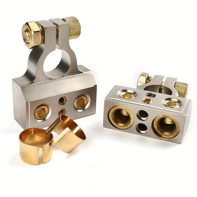 Car Battery Terminal Connectors, Automotive Positive & Negative Car Audio Battery Terminals with Spacer Shims, Auto Car Marine Boat Terminals Replacement, Auto Accessories, Auto Parts