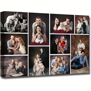 2D Flat, 2D Flat, Custom Framed Canvas Printing for Personalized Collages, Featuring Multiple Images from Your Own Photos. Create Pet Or Animal Designs Using Your Pictures, Available in Various S, Fathers's Day, Football Star, Independence Day, Juneteenth