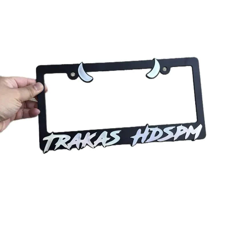 1 PC TRAKAS HDSPM License Plate Frame High Quality with Holographic Finish and Black Color automotive accessory