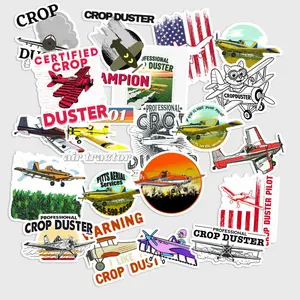 Sticker Pack 20 pcs Crop Duster Pilot Stickers, Agricultural Aviation Vinyl Decals for Helmet Laptop