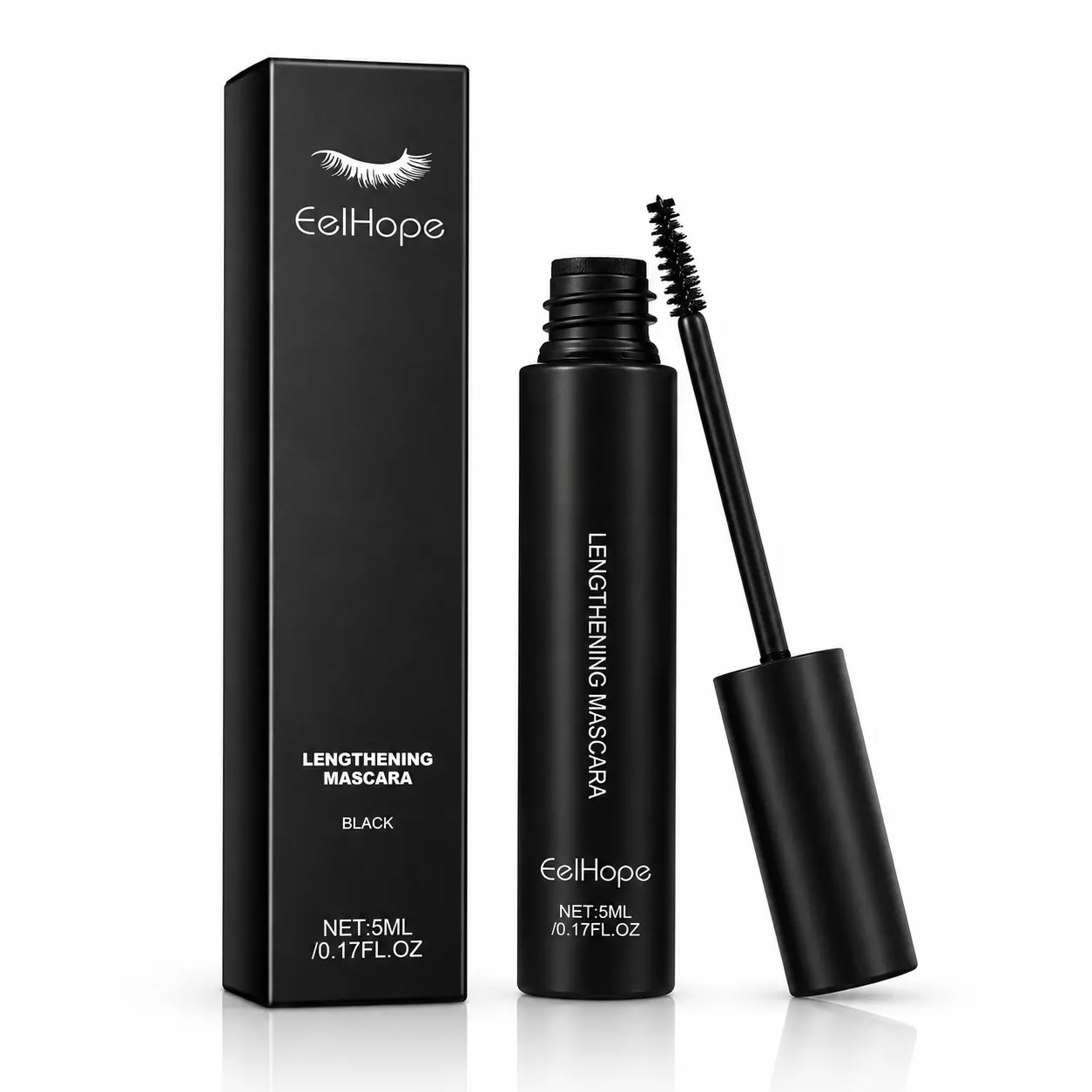 Slim Black Waterproof Mascara - Long-Lasting Lengthening Lash Pen with Fine Brush for Natural Curling, Smudge-Proof Lower Eyelash Makeup Cosmetics (Ideal for Post-Brazilian Waxing Touch-Ups)