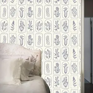 Plants Pattern Wall Sticker, 1 Roll Self-adhesive Wallpaper, Waterproof Removable  Decorative Sticker for Home Living Room Kitchen Bedroom Dormitory