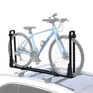 Roof Bike Rack Upright Bike Car with Two Arms Rooftop Bike Rack 1 Bike Carrier Roof Bicycle Roof Rack Mount for Car SUV Black