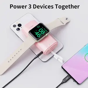 iWALK Portable Apple Watch Charger, 9000mAh Power Bank with Built in Cable, Apple Watch and Phone Charger, Compatible with Apple Watch Series 8/7/6/Se/5/4/3/2, iPhone14/ 13/12/12 Pro Max/ 11/6s