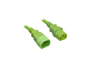 Nippon Labs 18 AWG Power Extension Cable, IEC320 C13/C14, 18AWG, SJT, 10A, 250V, Green, 8 ft. Power Cord