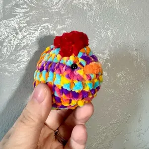 Handmade crochet baby chicken keychains