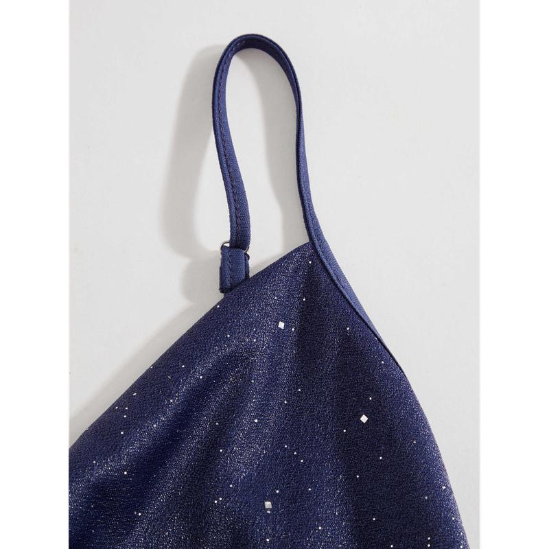 Cider [2 colors, size 0-26] Cowl Neck Solid Glitter Drawstring Maxi Dress