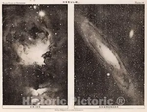 Nebulae - Celestial Map, 1892 - Historical Astronomy Print