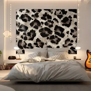 Wild Texture Leopard Print Tapestry, Premium Flannel with Great Drape,  Nails Trendy Vibes as Binge-Watching Backdrop or Accent Wall Decor, Ideal Gift