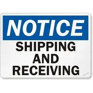 New Warning Plaque Wall Decor Notice: Shipping and Receiving Street Caution Metal Tin Signs Yard Sign Office Sign Outdoor & Indoor Safety Sign 8 X 12 Inch