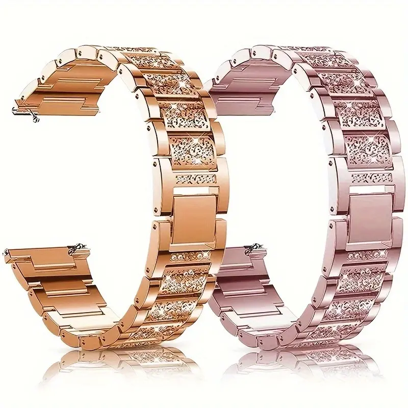20mm Watch Band For Samsung Galaxy Watch 6/7/5 Pro/4/6 Classic Stainless Steel Engraved Bracelet Correa Huawei GT 4-3-2e Strap, Smartwatch Strap, 20mm Watch Strap For Garmin Vivoactive 5 3 Venu SQ 2 Plus Band For Huawei Watch GT2 GT 3 42mm Wristband