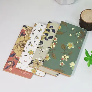 4pcs Cowhide Paper Notebook Art Cover, Portable Student Simple Notebooks, 24 Sheets/48 Pages, Thick 100g Inner Pages, Student Essentials
