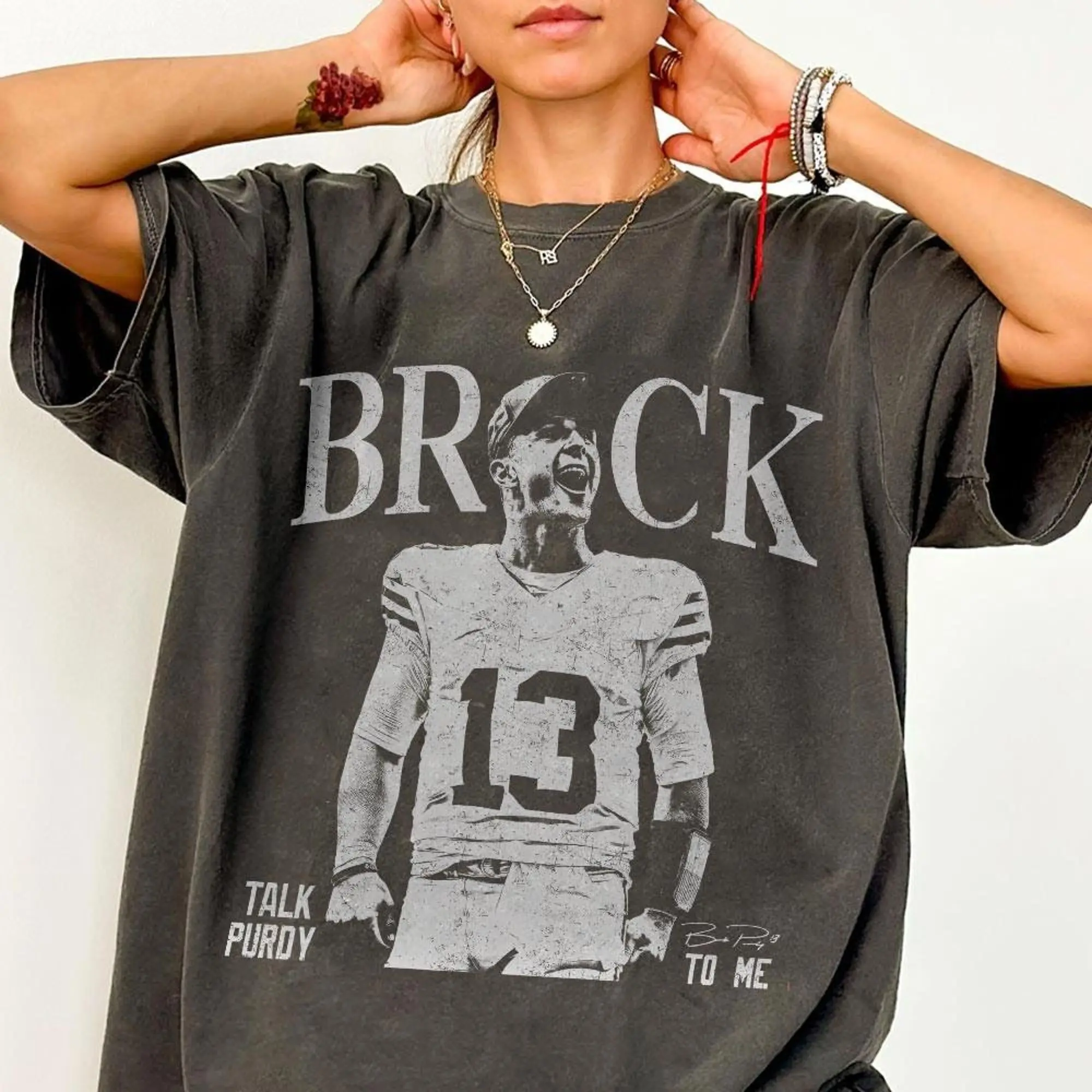 Brock Purdy Vintage Comfort Color Shirt, Brock Purdy Retro Rap Tee, Game Day Shirt, Football Shirt