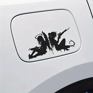 Anime Girl Pattern Car Sticker, Car Body Decorative Sticker, Car Exterior Decorative Accessories, Creative Decorative Sticker for Car, Laptop, Refrigerator, Luggage, Plastic Surface Truck Decals, Vehicle Exterior Decoration, Universal Car Sticker