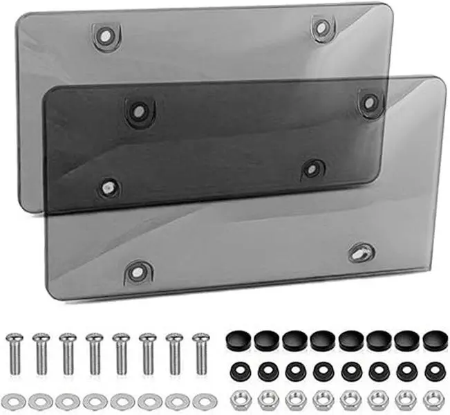 Unbreakable License Plate Bubble Covers Universal Fitment Protector License 2PCS