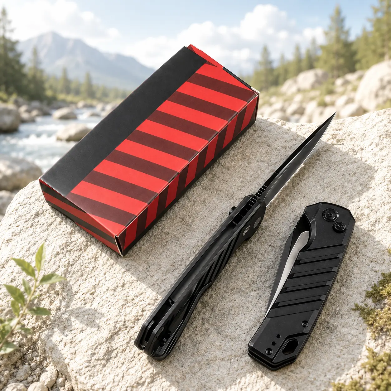 EDC 7305 Folding Pocket Knife - Unisex Lightweight Knives with High Hardness Steel Blade, Aluminum Handle, Compact Portable Outdoor Survival Tool for Camping, Hiking Tool Use