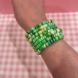 Green Clay Bead Bracelet