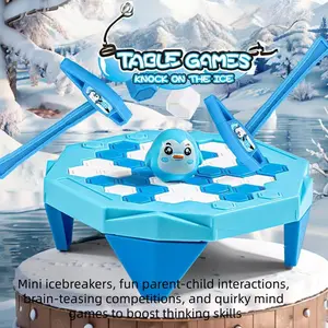 Mini Ice-Breaking Toy Box, Educational Penguin Knock-Ice Game, Fun Interactive Self-Play, Improves Thinking Skills, Hand-Eye Coordination, Tabletop Games