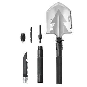 VEVOR Survival Shovel, 13 in 1 Camping Shovel Folding Multitool, Military Grade Portable Compact Tactical Shovel, Multifunction for Off - Roading, Camping, Hiking, Outdoor, Survivalist and Emergency