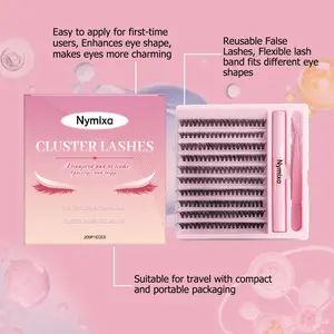 Nymixa Segmented False Eyelashes Set, Easy to Apply Lightweight Invisible Daily Commute Date Plain Lashes, Newbie Friendly