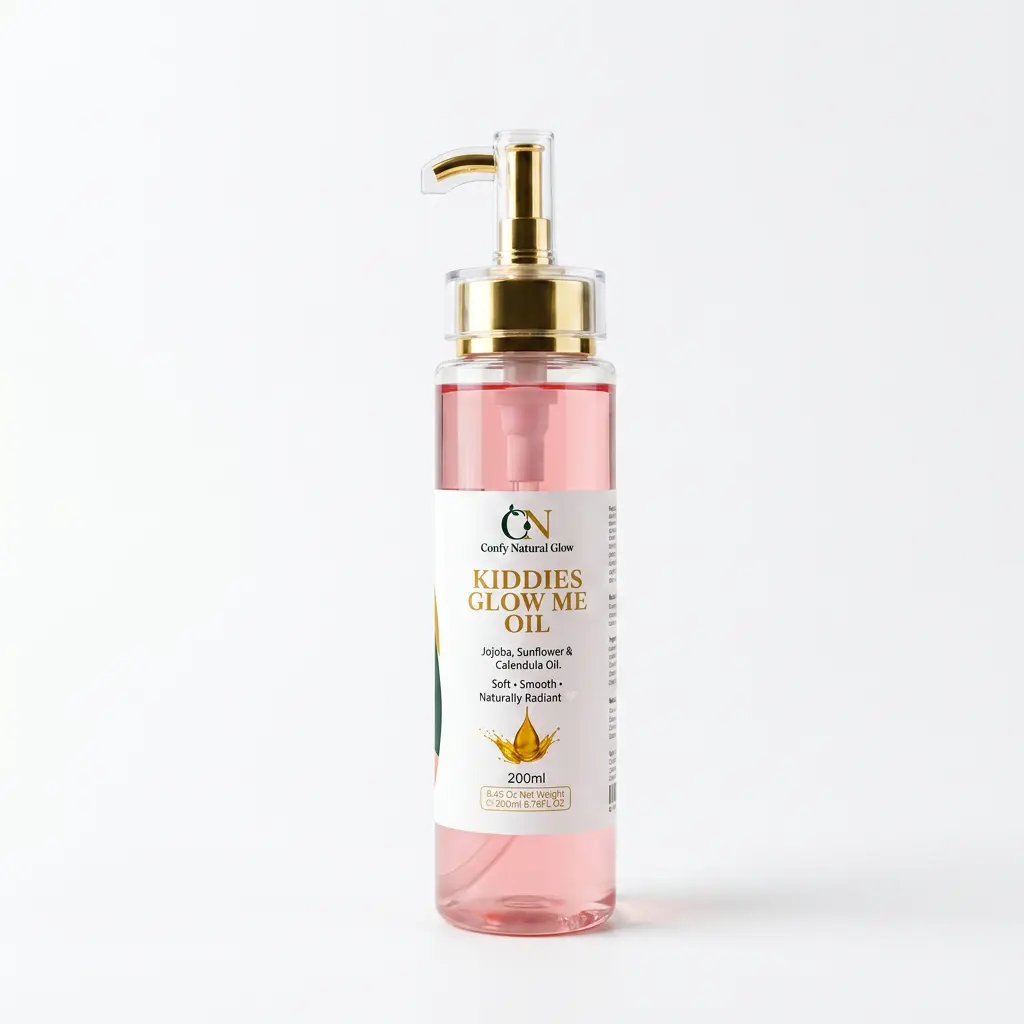 Kiddies Glow Me Baby Oil with Jojoba, Sunflower and Calendula Oil, 6.8 fl oz (200ml)
