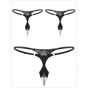 3-Pack Men's Steel Ring Adjustable Low-Rise Thong Underwear High-Elasticity Slim-Fit Black Police-Inspired Design for Comfort & Support Daily Essentials Modern Undergarment Snug Fit Supportive Undergarment Fitness Enthusiasts Soft Stretch Briefs Costumes