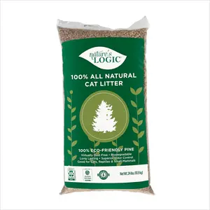 Nature's Logic 100% Natural Pine Pellet Cat Litter - 100% Ponderosa Pine, Dust-Free, Unscented, Biodegradable - Safe for Cats, Kittens, Reptiles & Small Pets - Highly Absorbent - 24 lb Bag