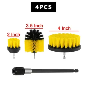 4-Piece Drill Power Scrubber Cleaning Brush Set, Soft Bristle Drill Brush Kit, Bathroom Kitchen Auto Care Cleaning Tools, Versatile Cleaning Brushes